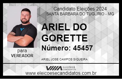 Candidato ARIEL DO GORETTE 2024 - SANTA BÁRBARA DO TUGÚRIO - Eleições