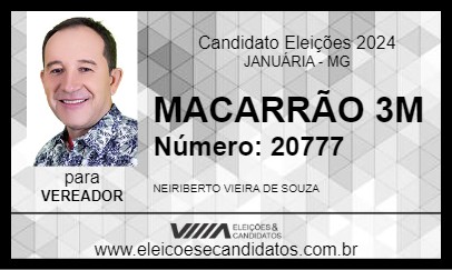 Candidato MACARRÃO 3M 2024 - JANUÁRIA - Eleições