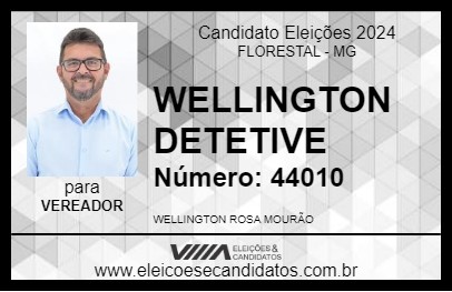 Candidato WELLINGTON DETETIVE 2024 - FLORESTAL - Eleições