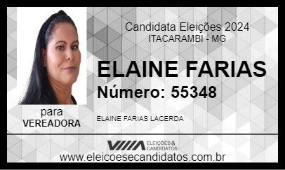 Candidato ELAINE FARIAS 2024 - ITACARAMBI - Eleições