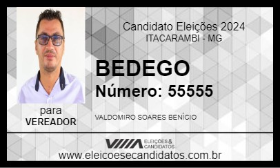 Candidato BEDEGO 2024 - ITACARAMBI - Eleições