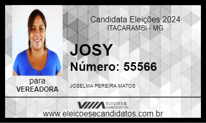 Candidato JOSY 2024 - ITACARAMBI - Eleições