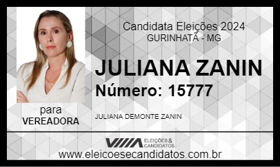 Candidato JULIANA ZANIN 2024 - GURINHATÃ - Eleições