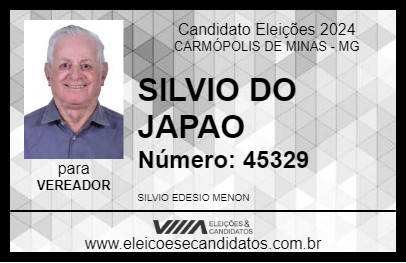 Candidato SILVIO DO JAPAO 2024 - CARMÓPOLIS DE MINAS - Eleições