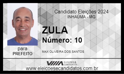 Candidato ZULA 2024 - INHAÚMA - Eleições