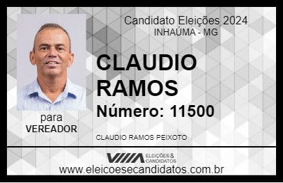 Candidato CLAUDIO RAMOS 2024 - INHAÚMA - Eleições