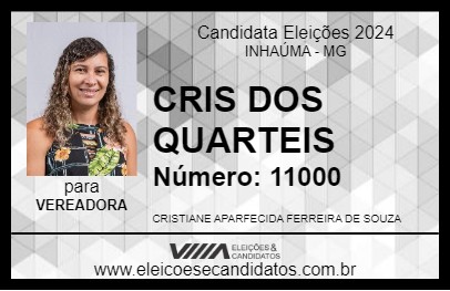 Candidato CRIS DOS QUARTEIS 2024 - INHAÚMA - Eleições