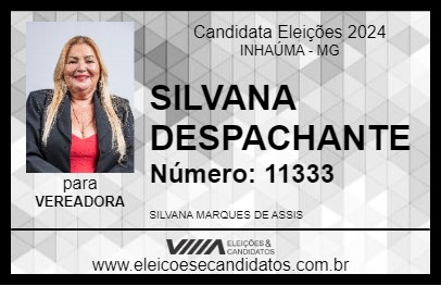 Candidato SILVANA DESPACHANTE 2024 - INHAÚMA - Eleições