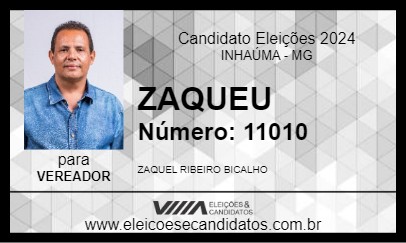 Candidato ZAQUEU 2024 - INHAÚMA - Eleições