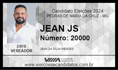 Candidato JEAN JS 2024 - PEDRAS DE MARIA DA CRUZ - Eleições