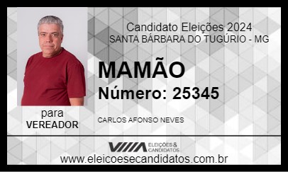 Candidato MAMÃO 2024 - SANTA BÁRBARA DO TUGÚRIO - Eleições