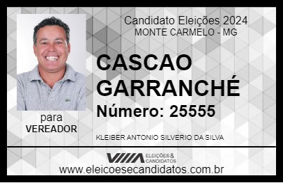 Candidato CASCAO GARRANCHÉ 2024 - MONTE CARMELO - Eleições