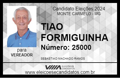 Candidato TIAO FORMIGUINHA 2024 - MONTE CARMELO - Eleições