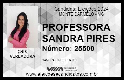 Candidato PROFESSORA SANDRA PIRES 2024 - MONTE CARMELO - Eleições