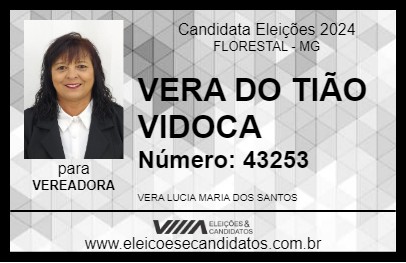 Candidato VERA DO TIÃO VIDOCA 2024 - FLORESTAL - Eleições