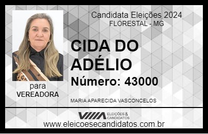 Candidato CIDA DO ADÉLIO 2024 - FLORESTAL - Eleições