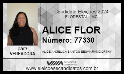 Candidato ALICE FLOR 2024 - FLORESTAL - Eleições