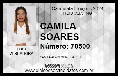 Candidato CAMILA SOARES 2024 - ITUIUTABA - Eleições