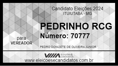 Candidato PEDRINHO RCG 2024 - ITUIUTABA - Eleições