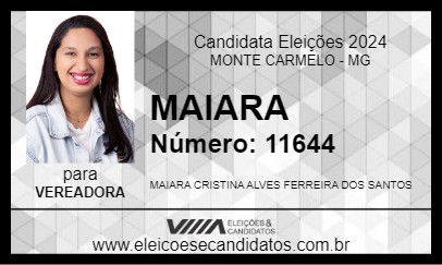 Candidato MAIARA 2024 - MONTE CARMELO - Eleições