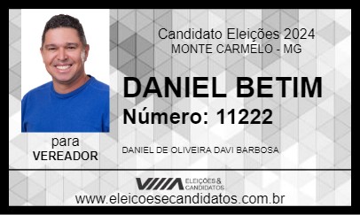 Candidato DANIEL BETIM 2024 - MONTE CARMELO - Eleições