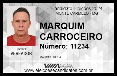 Candidato MARQUIM CARROCEIRO 2024 - MONTE CARMELO - Eleições