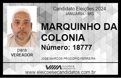 Candidato MARQUINHO DA COLONIA  2024 - JANUÁRIA - Eleições