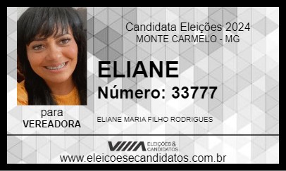 Candidato ELIANE 2024 - MONTE CARMELO - Eleições