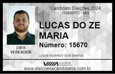 Candidato LUCAS DO ZE MARIA 2024 - ITABIRITO - Eleições