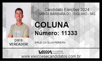 Candidato COLUNA 2024 - SANTA BÁRBARA DO TUGÚRIO - Eleições