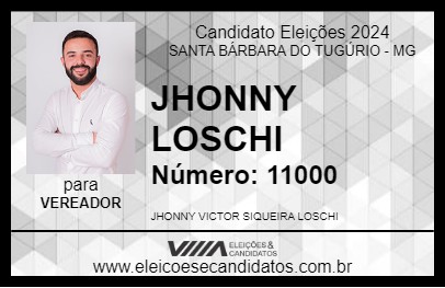 Candidato JHONNY LOSCHI 2024 - SANTA BÁRBARA DO TUGÚRIO - Eleições