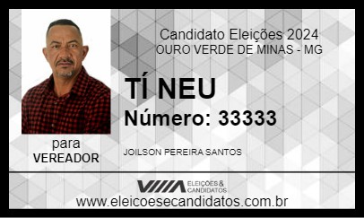 Candidato TÍ NEU 2024 - OURO VERDE DE MINAS - Eleições