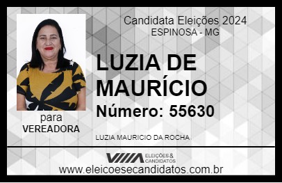 Candidato LUZIA MAURÍCIO 2024 - ESPINOSA - Eleições