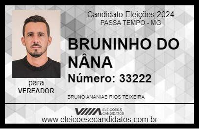 Candidato BRUNINHO DO NÂNA 2024 - PASSA TEMPO - Eleições