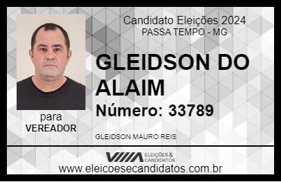 Candidato GLEIDSON DO ALAIM 2024 - PASSA TEMPO - Eleições