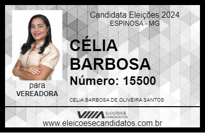 Candidato CÉLIA BARBOSA 2024 - ESPINOSA - Eleições