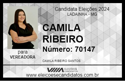 Candidato CAMILA RIBEIRO 2024 - LADAINHA - Eleições