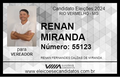 Candidato RENAN MIRANDA 2024 - RIO VERMELHO - Eleições