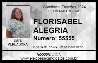 Candidato FLORISABEL ALEGRIA 2024 - RIO VERMELHO - Eleições