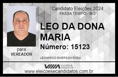 Candidato LEO DA DONA MARIA 2024 - PASSA TEMPO - Eleições