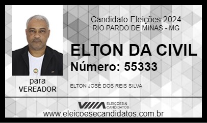 Candidato ELTON DA CIVIL 2024 - RIO PARDO DE MINAS - Eleições