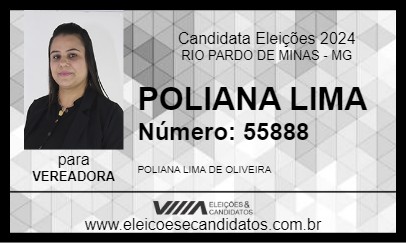 Candidato POLIANA LIMA 2024 - RIO PARDO DE MINAS - Eleições