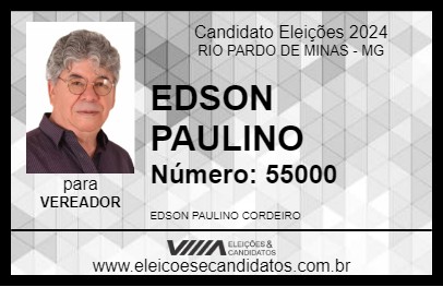 Candidato EDSON PAULINO 2024 - RIO PARDO DE MINAS - Eleições