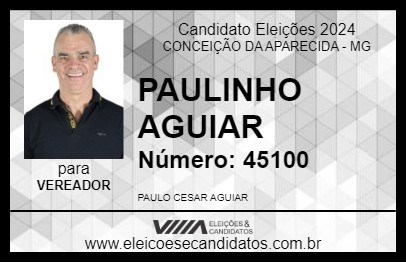 Candidato PAULINHO AGUIAR 2024 - CONCEIÇÃO DA APARECIDA - Eleições