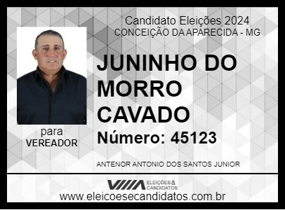 Candidato JUNINHO DO MORRO CAVADO 2024 - CONCEIÇÃO DA APARECIDA - Eleições