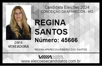 Candidato REGINA SANTOS 2024 - CONCEIÇÃO DA APARECIDA - Eleições