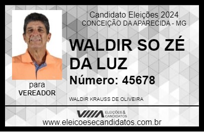 Candidato WALDIR DO ZÉ DA LUZ 2024 - CONCEIÇÃO DA APARECIDA - Eleições