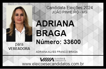 Candidato ADRIANA BRAGA 2024 - JOÃO PINHEIRO - Eleições