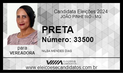 Candidato PRETA 2024 - JOÃO PINHEIRO - Eleições