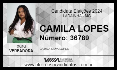 Candidato CAMILA LOPES 2024 - LADAINHA - Eleições